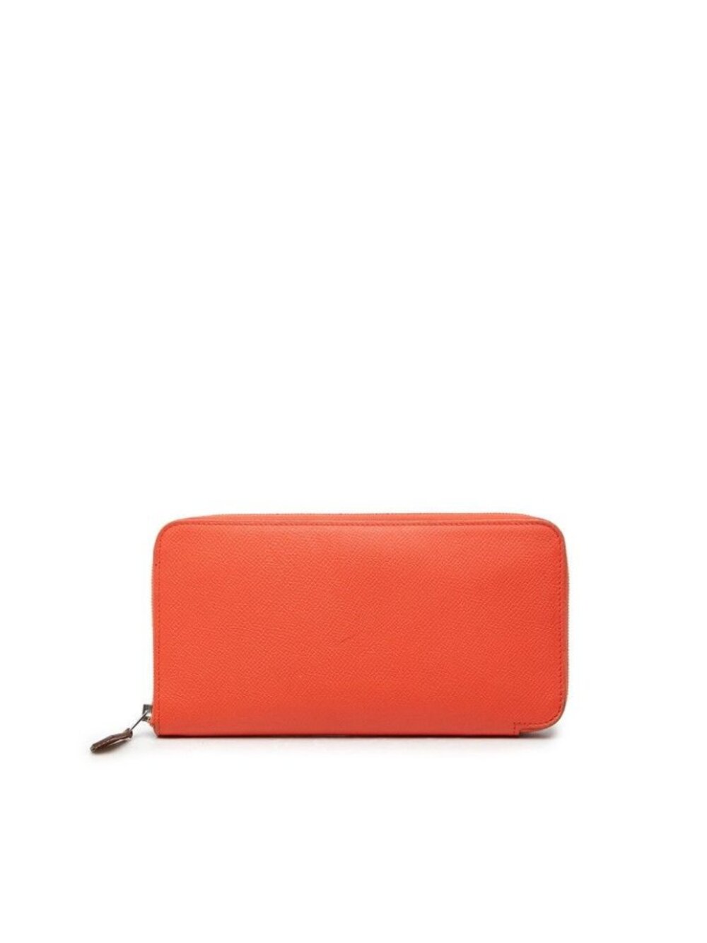 Hermes Azap Silk'in Long Zip Around Wallet Orange Veau Epsom